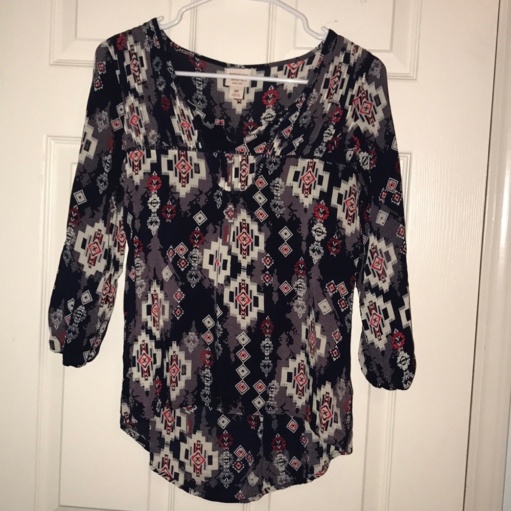 Target- Patterns blouse quarter length sleeves